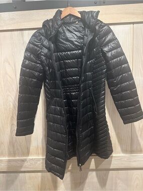 Calvin Klein Women's Black Quilted Long Puffer Coat